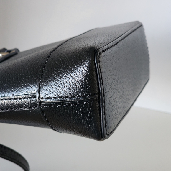 Kate Spade Wellesley Mini Rachelle Crossbody Bag Black and Gold Top Handle - Picture 9 of 12